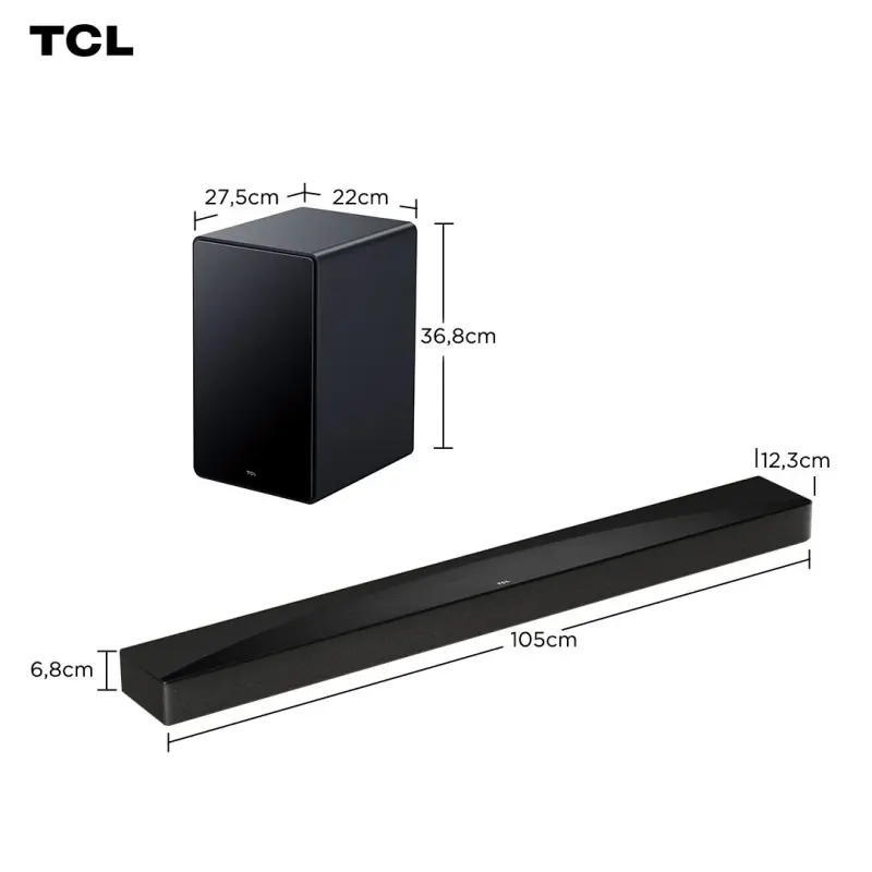 BARRA DE SONIDO TCL DE 580W RMS Y 5.1CH CON DOLBY ATMOS Q65